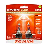 SYLVANIA - H11B SilverStar Ultra - High Performance Halogen Headlight Bulb, High Beam, Low Beam and Fog Replacement Bulb, Brightest Downroad with Whiter Light, Tri-Band Technology (Contains 2 Bulbs)