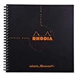 Rhodia Reverse Book & Dot Book - Dot Grid 80 sheets - 8 1/4 x 8 1/4 - Black Cover