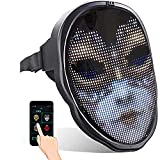 Led Face Mask,Light up Mask with Bluetooth Programmable,Automatic Induction Switch Luminous Mask for Costumes Cosplay Masks