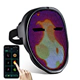 LED Light Up Mask for Women Men,Christmas LED Face Mask with App Bluetooth Programmable for Costume&Cosplay Party (Usb Recharge)