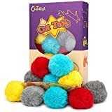 Chiwava 24PCS 1.8" Catnip Furry Cat Toys Ball Soft Pom Pom Balls Kitten Chase Quiet Play Assorted Color