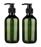 Pump Bottle Dispenser, Yebeauty 10oz/300ml Empty Plastic Refillable Lotion Soap Shampoo Dispenser Containers with Pump Multipurpose for Cosmetic Kitchen Bathroom, 2-Pack Green
