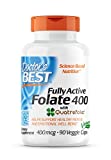 Doctor's Best Fully Active Folate with Quatrefolic NonGMO Vegan Gluten Free 400 mcg Veggie Caps, 90 Count