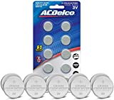 ACDelco CR2032 3V Lithium Coin Cell Battery, Watch and Electronics Button Batteries, Silver, 10 Count