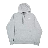 Nike Team Club Pullover Hoodie (Dark Grey/White, Large)