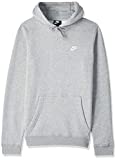 Men's Nike Sportswear Club Pullover Hoodie, Fleece Sweatshirt for Men with Paneled Hood, Dark Grey Heather/Dark Grey Heather/White, L