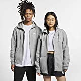 Men's Nike Sportswear Club Full Zip-Up Hoodie, Fleece Hoodie for Men with Paneled Hood, Dark Grey Heather/Dark Grey Heather/White, L