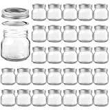 8oz / 250ml Mason Jars with Airtight Lids, Glass Jar With Regular Lids, Clear Glass Jar Ideal for Jam,Honey,Wedding Favors,Shower Favors, Set of 30