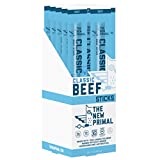 The New Primal Classic Beef Meat Stick, Whole30 Approved, Paleo, Keto, Pantry Staple, Certified Gluten Free, Low Carb, High Protein Snack, Sugar Free, Grass-fed Beef, 1 oz, Pack of 20