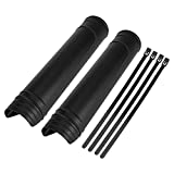 F FIERCE CYCLE Pair Black Universal Front Fork Boots Shock Absorber Covers Protector ABS Dust Guard for Motorcycle