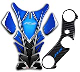 Motorcycle Tank Gas Protector Tank Pad Sticker Fit For YZF R6 600 2006-2016 (Blue)