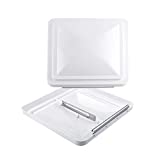 RVGUARD RV Roof Vent Cover 14 Inches, Universal Replacement Vent Lid White (2 Pack), Ventline (pre 2008) & Elixir Vents (since 1994)