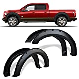 LEDKINGDOMUS Fender Flares Kit Compatible for 2004-2008 Ford F150 Styleside, 2006-2008 Lincoln Mark LT, Dura-Flex Material Textured Matte Black Finish Front Rear Wheels Pocket Rivet Style