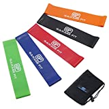 Garage Fit Resistance Loop Bands - Leg, Thigh, Glutes Gym Exercise Bands for Workout Stretching, Yoga, Pilates - Set of 5 (Green-Xlight, Blue-Light, Red-Medium, Black-Heavy and Orange-XHeavy)