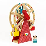 Petit Collage Ferris Wheel Carnival Wooden Toy, 2 Animal Characters Included  Pre-Assembled Wooden Ferris Wheel Toy with Sturdy Wood Construction, Non-Toxic and Safe for Kids, Ideal for Ages 3+