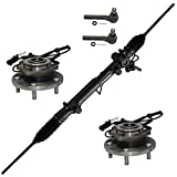 Detroit Axle - Complete Power Steering Rack and Pinion with (2) Front Wheel Hub & Bearing and (2) Outer Tie Rods Replacement for 2011 2012 2013 2014 2015 2016 Town & Country/Dodge Grand Caravan