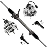 Detroit Axle - Power Steering Rack and Pinion w/Outer Tie Rods and Front Wheel Hub Bearings Replacement for Chevy Cobalt HHR Pontiac G5 w/ABS - 5pc Set