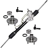 Detroit Axle Front Rack and Pinion + Wheel Hub and Bearing Assemblies + Outer Tie Rods Replacement for Chevrolet Geo Prizm Toyota Corolla - 5pc Set