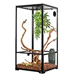 WACOOL Glass 50 Gallon Reptile Tank, Front Opening Chameleon Cage 18" x 18"x 36", 3-in-1 Side Design(Glass or Mesh+Glass), Bio Deep Base 10" Vertical Reptile Cage for Frog Iguana
