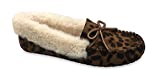 Leopard Plush Lined Suede Moccasin Slipper - 9/10