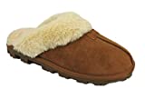 Chestnut Classic Suede Fur Lined Clog Slipper - 9/10