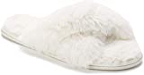 Cream Crossband Plush Slippers (7)