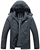 Men's Lightweight Waterproof Hooded Rain Jacket Outdoor Raincoat Shell Jacket for Hiking Travel