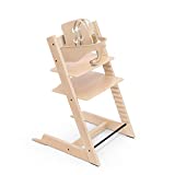 Tripp Trapp High Chair from Stokke, Natural - Adjustable, Convertible Chair for Children & Adults - Includes Baby Set with Removable Harness for Ages 6-36 Months - Ergonomic & Classic Design