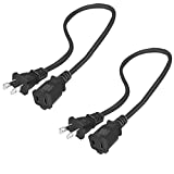 2 Pack USA Power Extension Cord Cable 125V 10A 2-Prong 2 Outlets for NEMA 5-15P to NEMA 5-15R (5ft/1.5m)