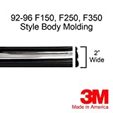 Automotive Authority LLC Black Chrome Side Body Trim Molding Replacement for 1992-1996 F150, F250, F350, Bronco - 2" Wide (Full Roll - 24 ft)