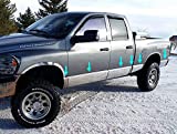 Made in USA! Compatible with 2002-2008 Dodge Ram Quad Cab Short Bed Rocker Panel Chrome Stainless Steel Body Side Moulding Molding Trim Cover 8" Wide 12PC