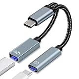 Sinstar USB C OTG Adapter, 2 in 1 USB-C Splitter with PD 60W Fast Charging Type C Otg and USB A Female Port Compatible with Chromecast Google TV/Samsung S21 S20 S20+ Ultra/Google Pixel 5 4 4 XL 3 3 XL