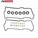Vincos Cylinder Valve Cover Gasket with 6 pcs Spark Plug Tube Seals & 16pcs Grommets VC203 VS50422R Compatible with Tundra 04-00 Tacoma 04-95 4Runner 02-96 T100 98-95 3.4L V6 ES300/Camry 92 93 3.0L V6