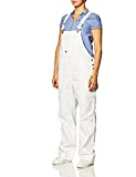 Dickies Women's Bib Overall 100% Cotton Denim with ScuffGard, White, Large