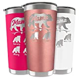 Mama Bear Tumbler, Personalized - 20 Oz. - 13 Colors - Laser Engraved Names up to 6 Cubs, 14 Font Options, Custom Mom Tumbler - Mother's Day Gifts | Gifts for Mom from Daughter, Son