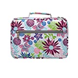 Bible Carrying Verse Carry Organizer Case for Teen Girls Teenagers Youth Church Study Pouch Soft Bag Carrier with Pocket Handle Colour Christmas Gift Present Cute Compact Floral Print Zip