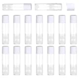 100 Pieces Lip Balm Empty Container Clear Tubes with White Caps 3/16 Oz (5.5 ml), 100 Tubes and 100 Caps