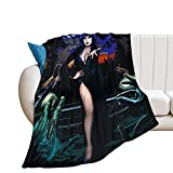 Elvira Mistress of The Dark Poster Blanket Warm Plush Cozy Soft Blankets for Chair/Bed/Couch/Sofa Home Decor 40"×50"