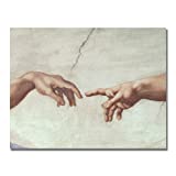 Hands Of God by Michelangelo, 35x47-Inch Canvas Wall Art