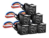 GOOACC - G-RE6 6 Pack Automotive Relay Harness Set 5-Pin 30/40A 12V SPDT with Interlocking Relay Socket and Harnesses,2 years Warranty