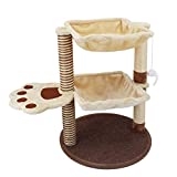 Cat Scratching Post Tree - 27.5” Cat Tree Cradle Bed with Natural Sisal, Cat Scratching Post Tree with Hammock, Cat Scratching Post Carpet Furniture, Cat Activity Tree for Indoor Large Adult Cat