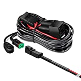 Nilight 10018W 14AWG DT Connector Wiring Harness Kit Bar 12V On Off Switch Power Relay Blade Fuse for Off Road LED Work Light-ONE Lead,2 Years Warranty