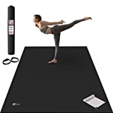 CAMBIVO Large Yoga Mat, Wide Exercise Mat 6'x 4' x 8 mm (72"x 48") Extra Thick Workout Mat for Pilates Stretching Home Workout Gym,Use without Shoes (Ink))