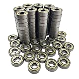 Sackorange 100 PCS 608 ZZ Skateboard Bearings, Double Shielded,8x22x7 Miniature Ball Bearings(Pack of 100)