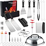 Griddle Accessories,Upgrated 36pcs Flat Top Grill Accessories Set for Blackstone and Camp Chef,Spatula,Scraper,Griddle Cleaning Kit Carry Bag for Hibachi Grill for Men Outdoor BBQ with Meat Injector