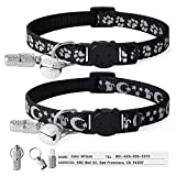 LLHK 2 Pack Breakaway Cat Collars & 2 Pcs Name Tags,Reflective Safety Kitten Collar with Bell,for Girl Boy Male Cats,Adjustable 7''-12'', Personalized ID Tag,Pet Supplies,Accessories