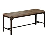 Target Marketing System Scholar Modern Industrial Style Home Kitchen Dining Bench with Metal Frame, 42" x 18" x 14", Gray
