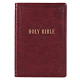 KJV Holy Bible, Giant Print Full-Size, Burgundy Faux Leather w/Ribbon Marker, Red Letter, Thumb Index, King James Version
