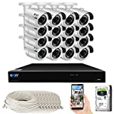 GW Security Smart AI 16 Channel H.265 PoE NVR Ultra-HD 4K (3840x2160) Security Camera System with 16 x 4K (8MP) 2160P Face Recognition / Human / Vehicle Detection Outdoor Indoor Surveillance IP Camera