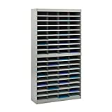 Safco Products E-Z Stor Literature Organizer, 72 Compartment, 9241GRR, Gray Powder Coat Finish, Commercial-Grade Steel Construction, Eco-Friendly